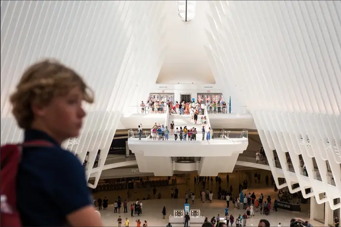 A photo of a woman inside The Oculus